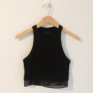 KITH Black Crop Top